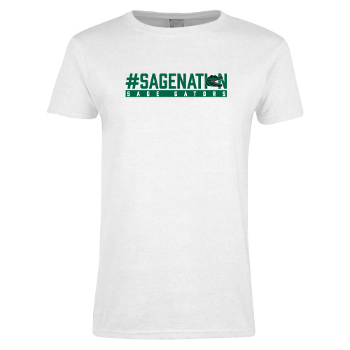  Womens White Short Sleeve Tee - Sage Nation