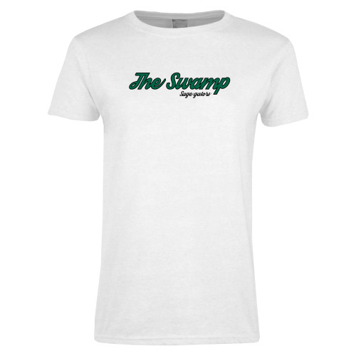  Womens White Short Sleeve Tee - The Swamp
