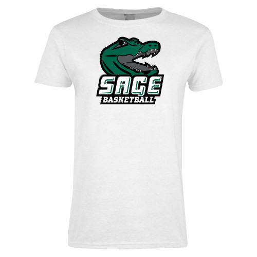  Womens White Short Sleeve Tee - Basketball