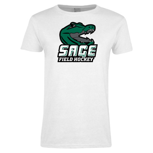  Womens White Short Sleeve Tee - Field Hockey