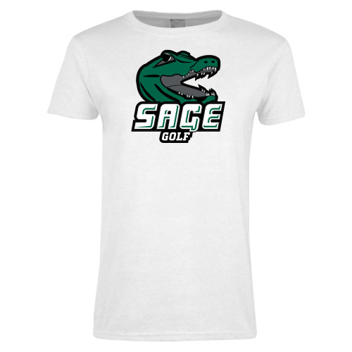  Womens White Short Sleeve Tee - Golf