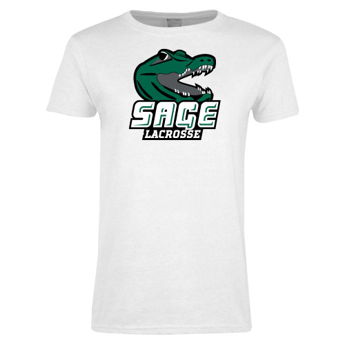  Womens White Short Sleeve Tee - Lacrosse