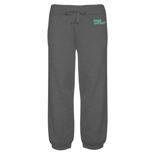  ENZA Womens Dark Heather Banded Fleece Capri - Sage Gators Wordmark