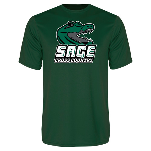 Dark Green Performance Tee - Cross Country