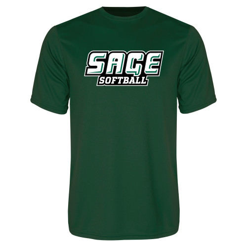  Dark Green Performance Tee - Softball