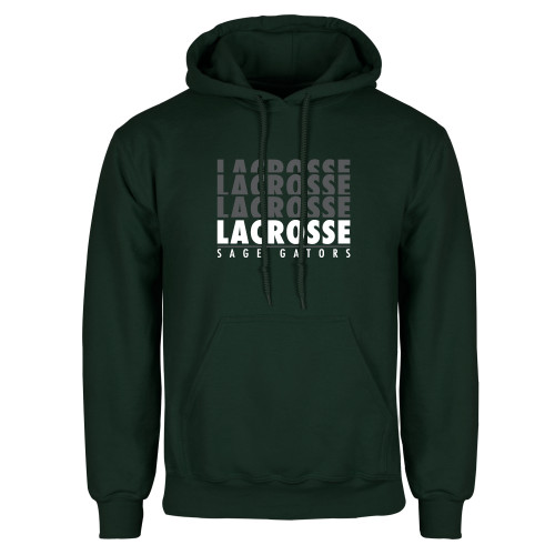  Dark Green Fleece Hood - Lacrosse Repeating