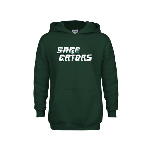  Youth Dark Green Fleece Hoodie - Sage Gators Wordmark