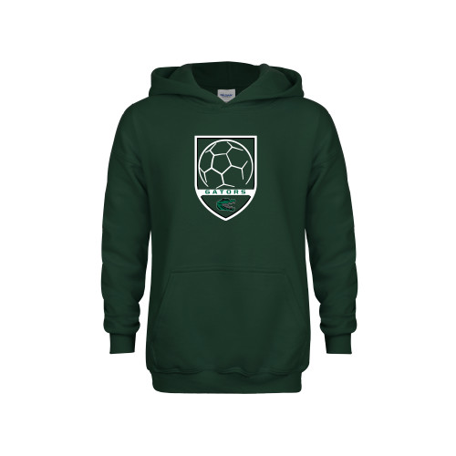  Youth Dark Green Fleece Hoodie - Soccer Shield