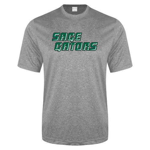  Grey Heather Performance Contender Tee - Sage Gators Wordmark