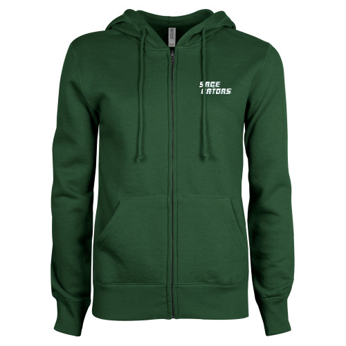 Main Image for  ENZA Womens Dark Green Fleece Full Zip Hoodie