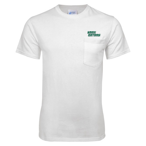  White T-Shirt w/Pocket - Sage Gators Wordmark