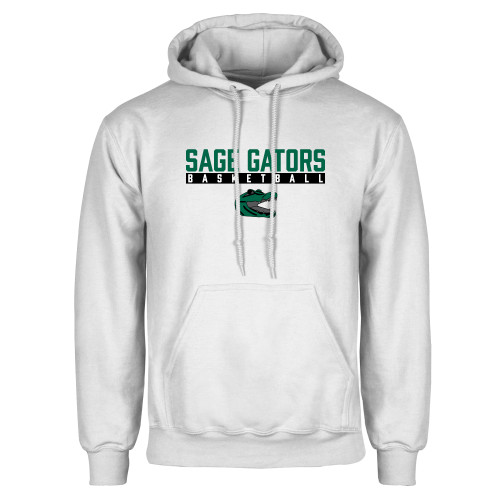  White Fleece Hoodie - Basketball in Bar