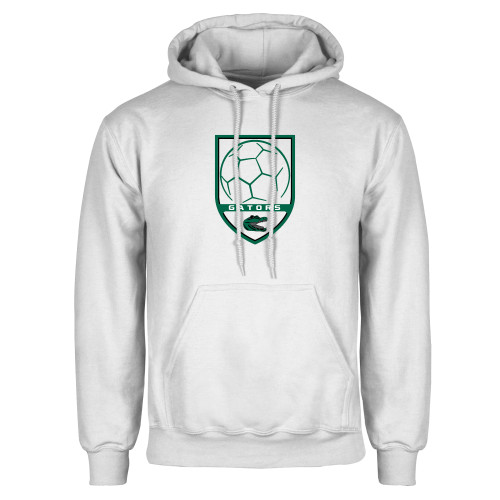  White Fleece Hoodie - Soccer Shield
