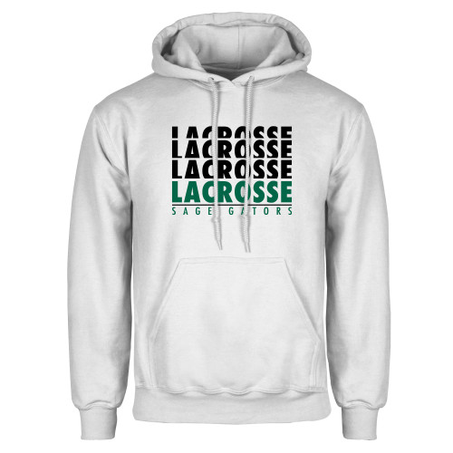  White Fleece Hoodie - Lacrosse Repeating