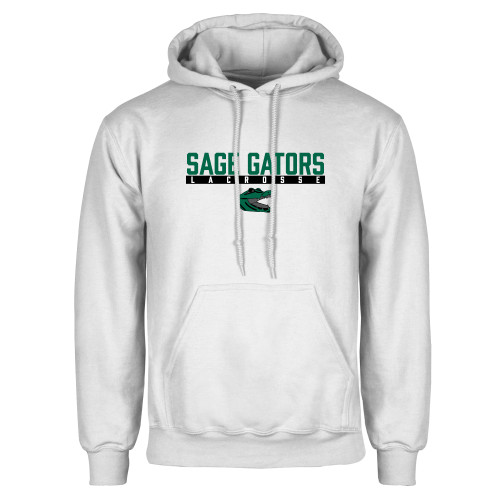  White Fleece Hoodie - Lacrosse in Bar