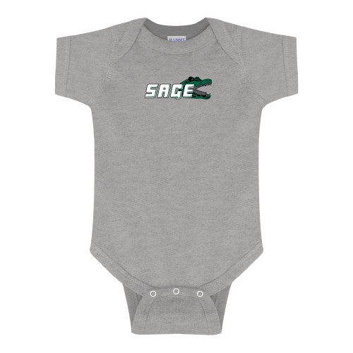  Grey Infant Onesie - Sage w/Gator Head