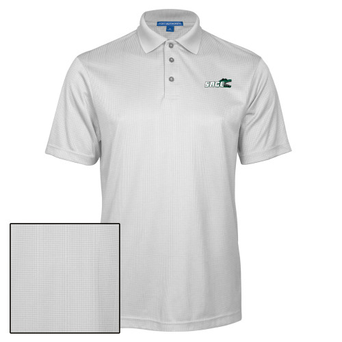  White Performance Fine Jacquard Polo - Sage w/Gator Head