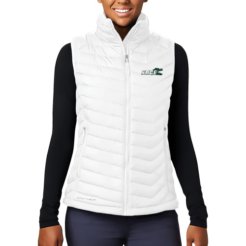  Columbia Womens White Powder Lite Vest - Sage w/Gator Head