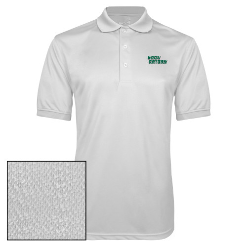  White Dry Mesh Polo - Sage Gators Wordmark