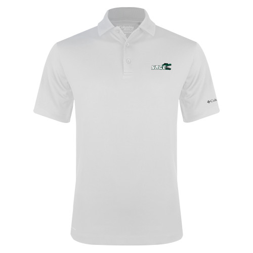  Columbia White Omni Wick Drive Polo - Sage w/Gator Head