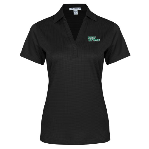  Womens Black Performance Fine Jacquard Polo - Sage Gators Wordmark