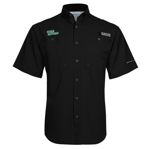  Columbia Black Tamiami Performance Short Sleeve Shirt - Sage Gators Wordmark