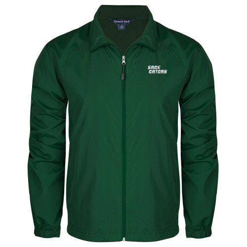  Dark Green Full Zip Wind Jacket - Sage Gators Wordmark