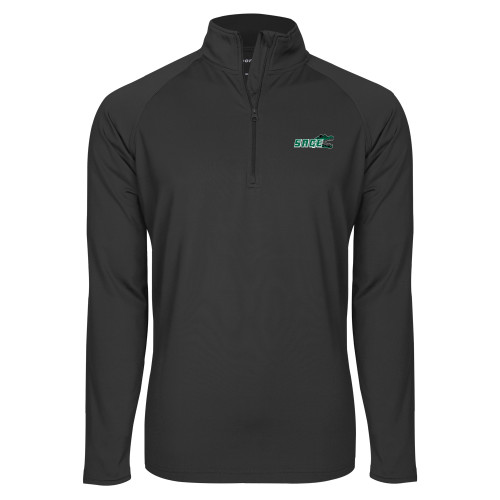  Sport Tek Charcoal Sport Wick Stretch 1/2 Zip Pullover - Sage w/Gator Head