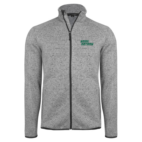  Grey Heather Sweater Fleece Jacket - Sage Gators Wordmark