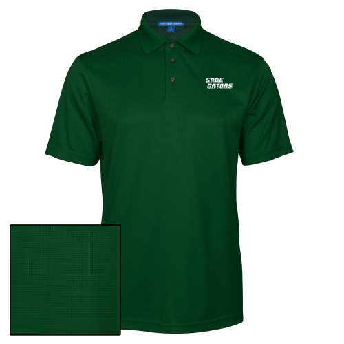  Dark Green Performance Fine Jacquard Polo - Sage Gators Wordmark