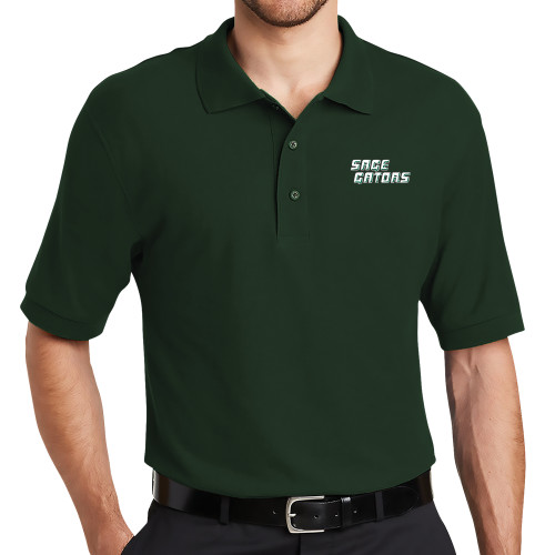  Dark Green Silk Touch Polo - Sage Gators Wordmark