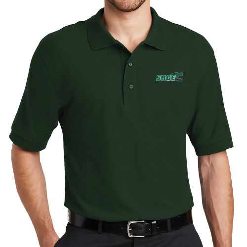  Dark Green Silk Touch Polo - Sage w/Gator Head