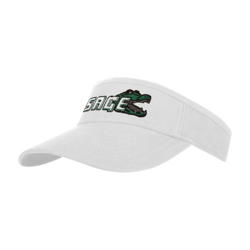  White Visor - Sage w/Gator Head