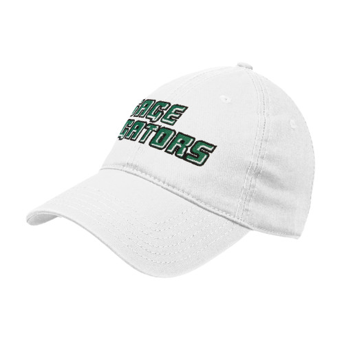  White Unstructured Adjustable Low Profile Hat - Sage Gators Wordmark