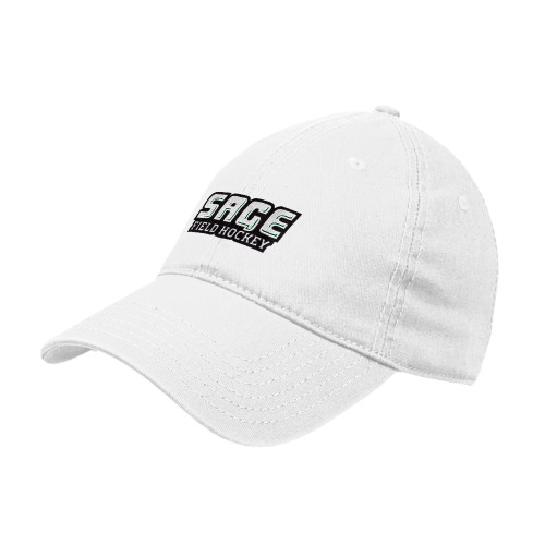  White Unstructured Adjustable Low Profile Hat - Field Hockey