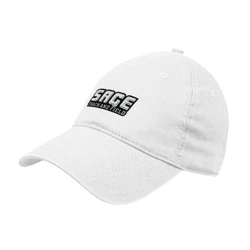  White Unstructured Adjustable Low Profile Hat - Track and Field