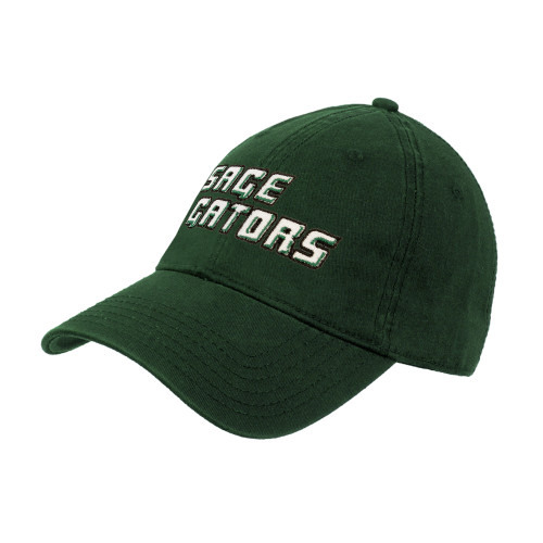  Dark Green Unstructured Adjustable Low Profile Hat - Sage Gators Wordmark