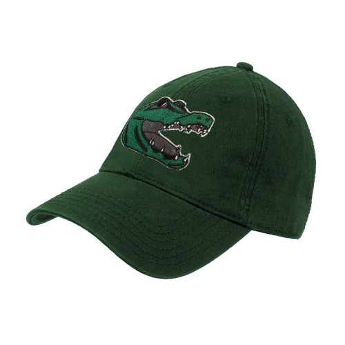  Dark Green Unstructured Adjustable Low Profile Hat - Gator Head