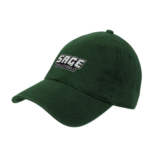  Dark Green Unstructured Adjustable Low Profile Hat - Volleyball