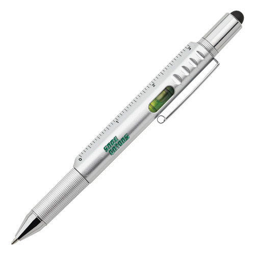  6 in 1 Silver Ballpoint Pen - Sage Gators Wordmark