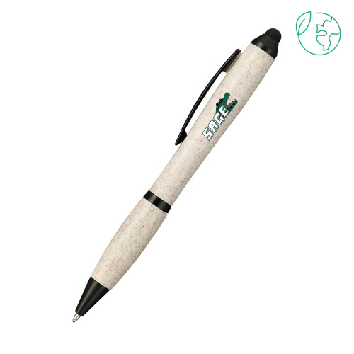  Nash Wheat Straw Ballpoint Beige Stylus Pen - Sage w/Gator Head