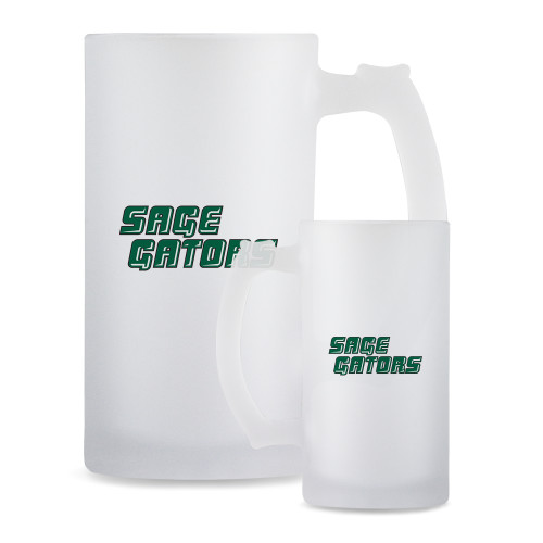 Full Color Decorative Frosted Glass Mug 16oz - Sage Gators Wordmark