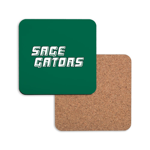  Hardboard Coaster w/Cork Backing - Sage Gators Wordmark