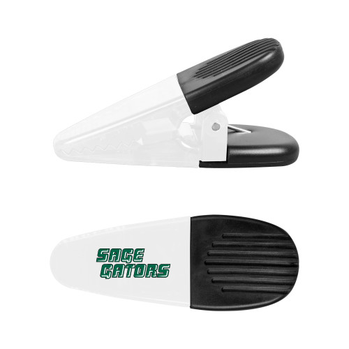  White Crocodile Clip/Magnet - Sage Gators Wordmark