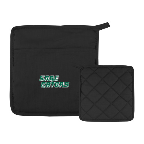  Quilted Canvas Black Pot Holder - Sage Gators Wordmark