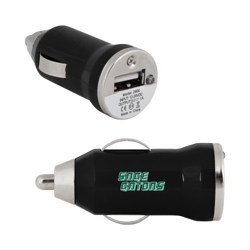  On the Go Black Car Charger - Sage Gators Wordmark