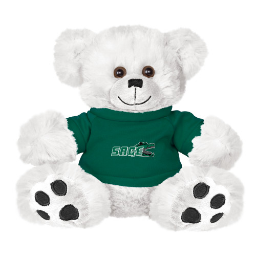  Plush Big Paw 8 1/2 inch White Bear w/Dark Green Shirt - Sage w/Gator Head