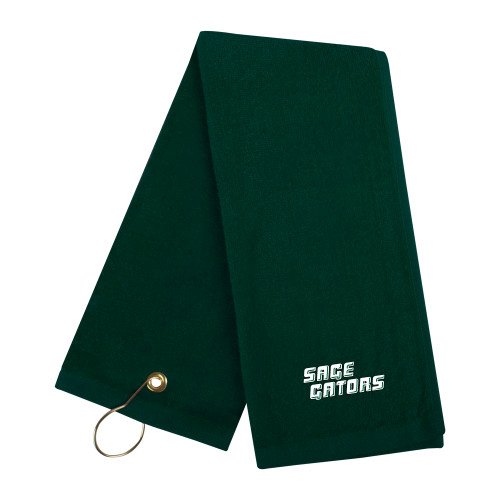  Dark Green Golf Towel - Sage Gators Wordmark