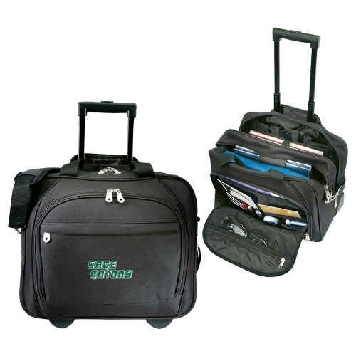  Black Embassy Plus Rolling Computer Brief - Sage Gators Wordmark