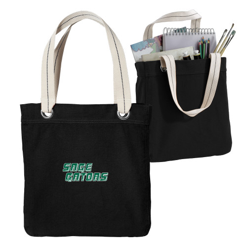  Allie Black Canvas Tote - Sage Gators Wordmark